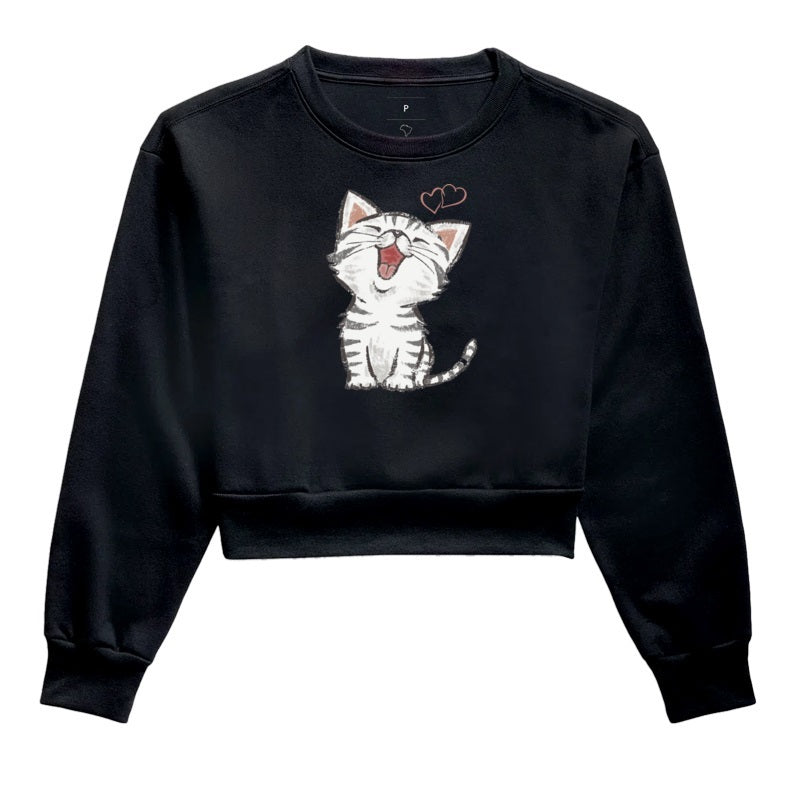 Moletom Cropped - Gatinho