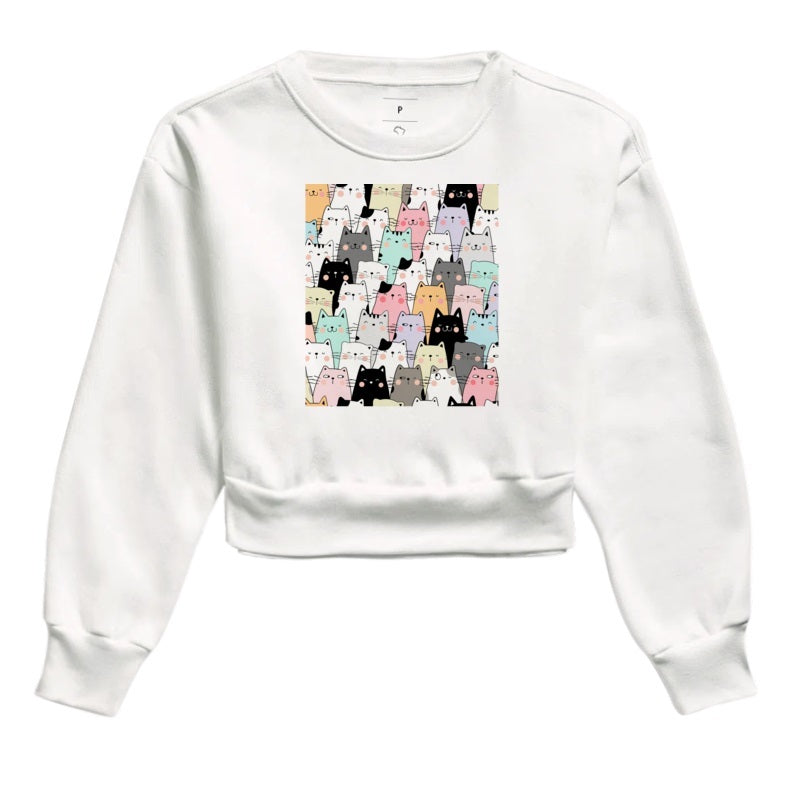 Moletom Cropped - Gatos