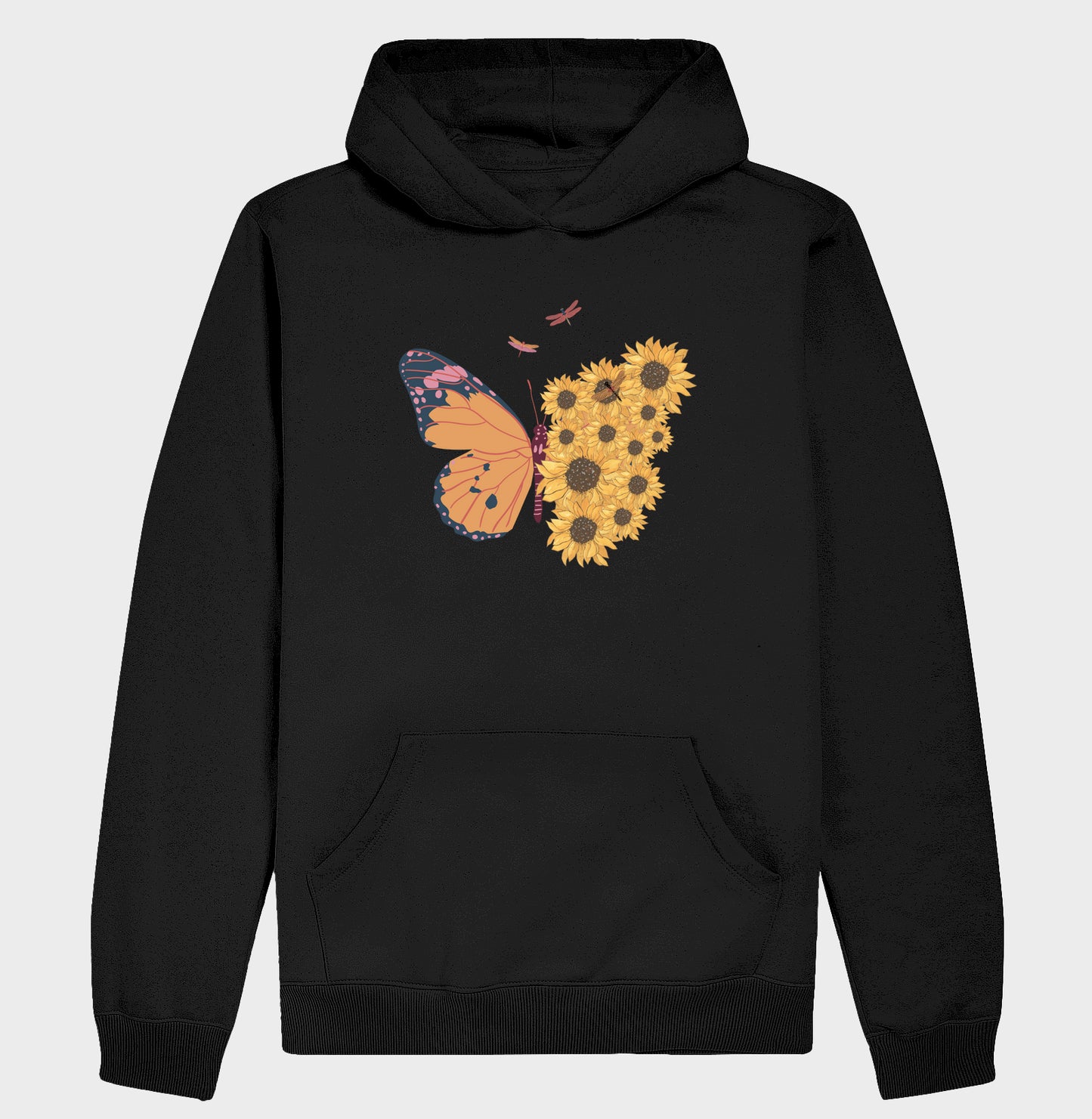 Moletom Hoodie - Borboleta com Flores
