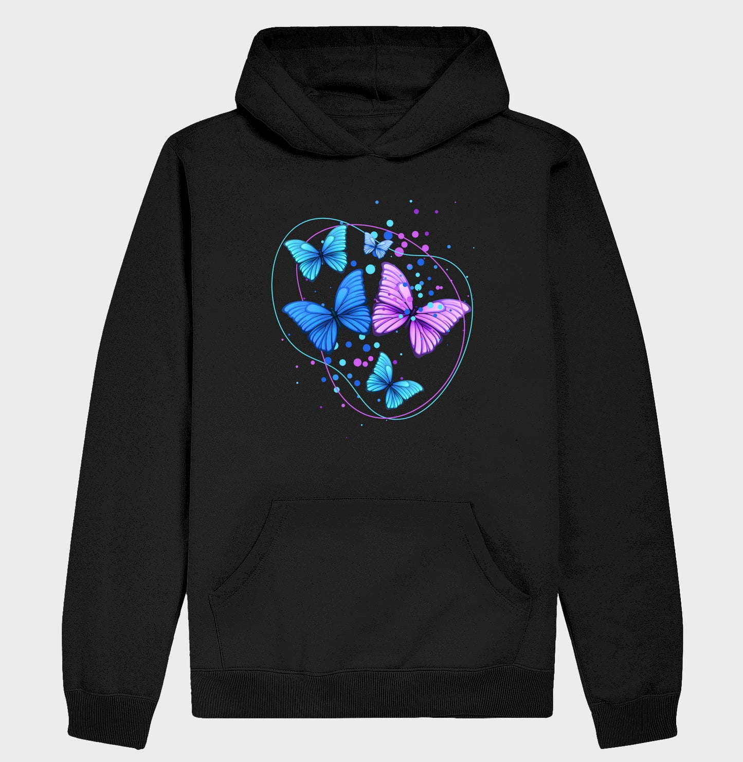 Moletom Hoodie - Borboletas Azuis