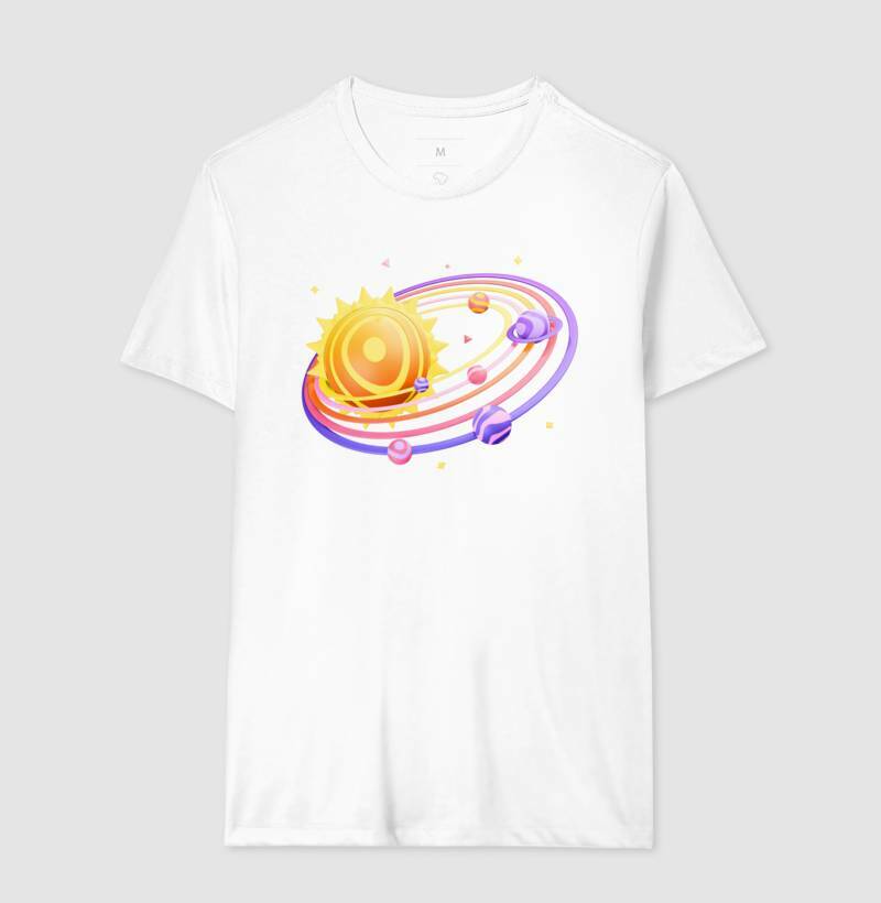 Camiseta - Sistema Solar Colorido