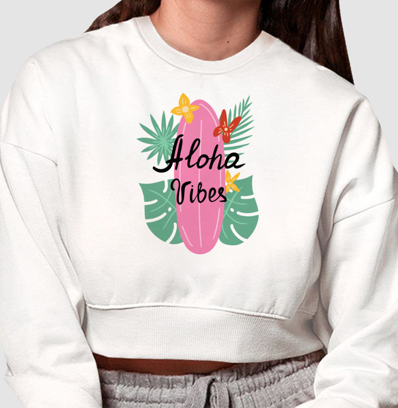 Moletom Cropped - Aloha Vibes