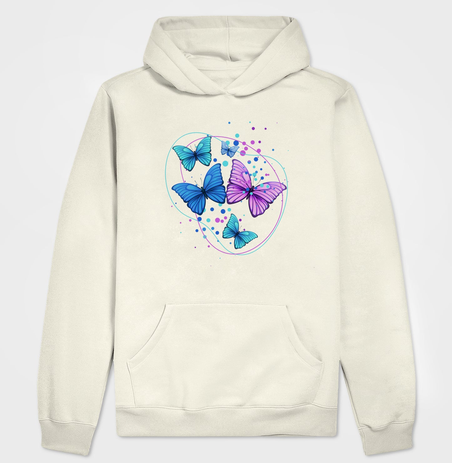 Moletom Hoodie - Borboletas Azuis