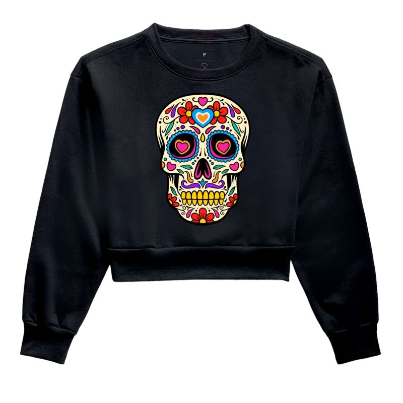 Moletom Cropped - Caveira Mexicana