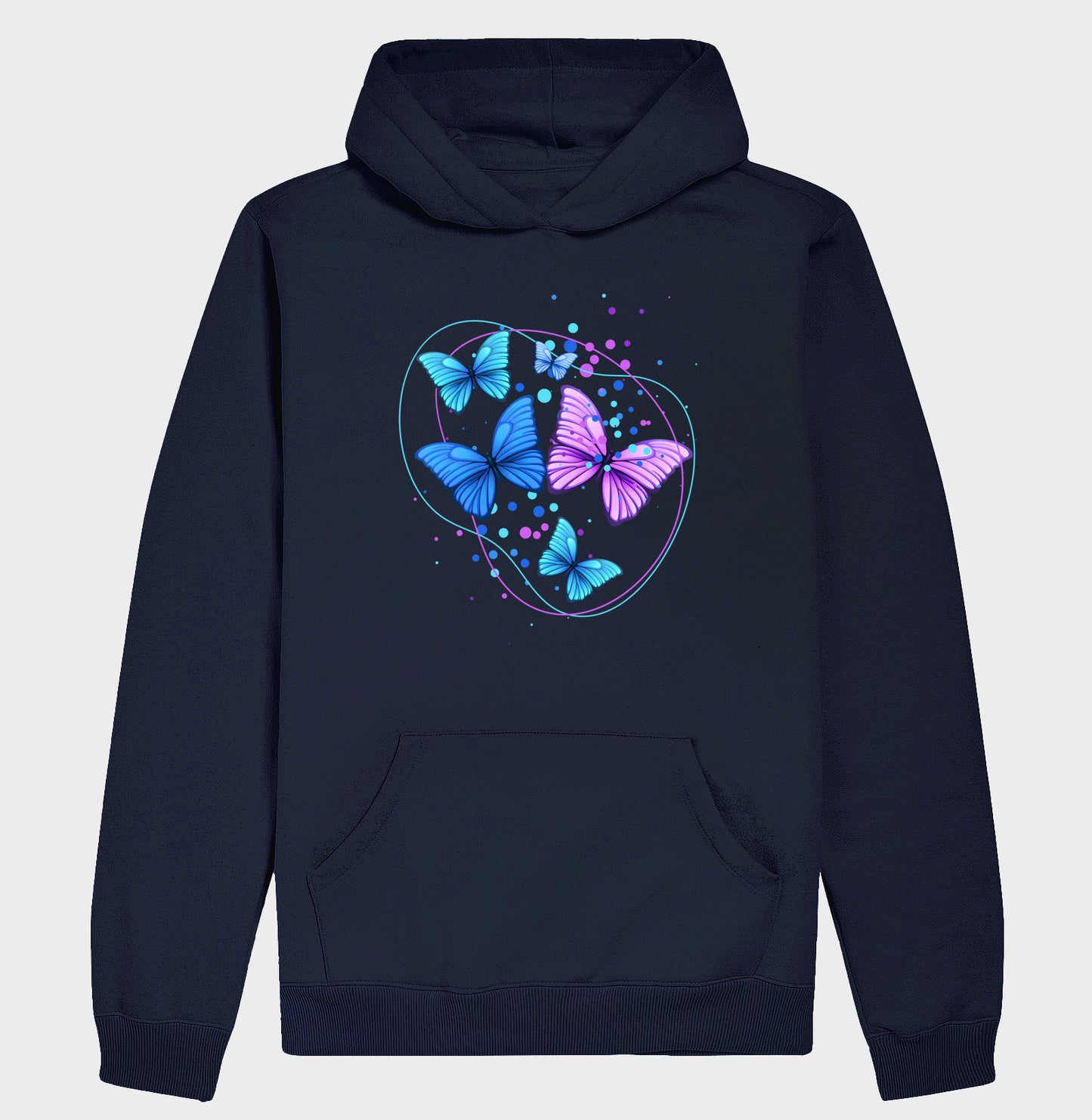 Moletom Hoodie - Borboletas Azuis