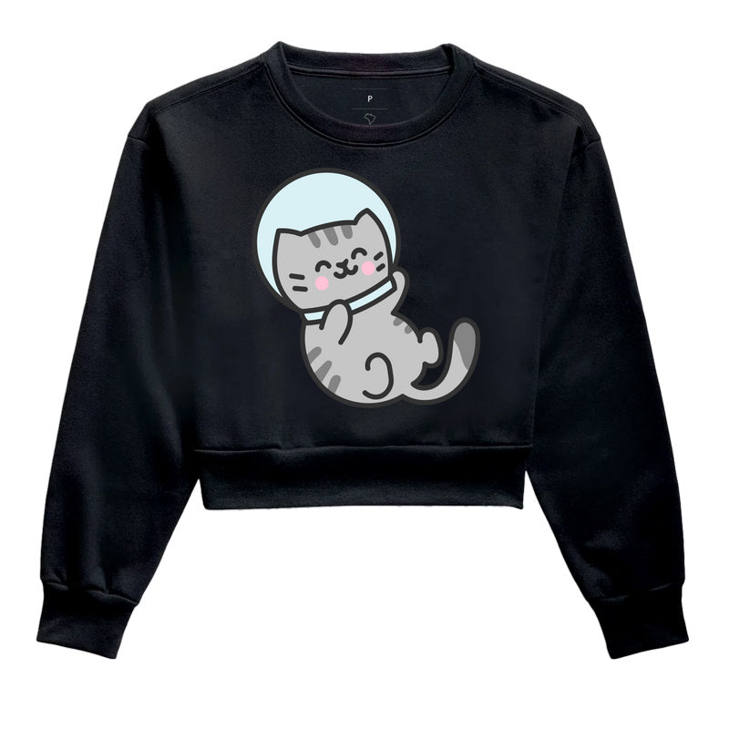 Moletom Cropped - Gato Astronauta