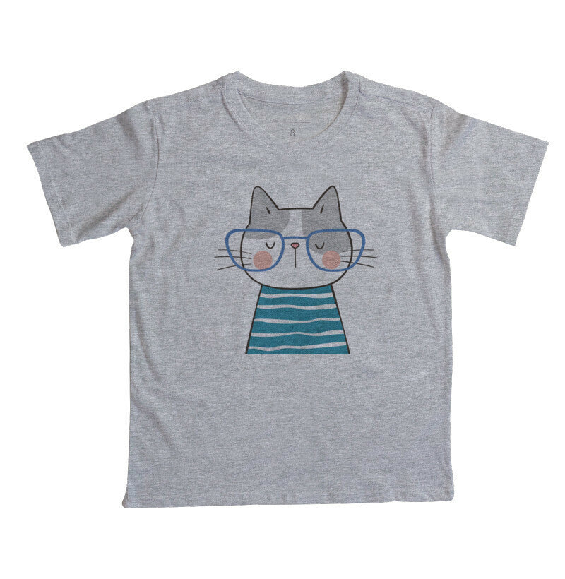 Camiseta Infantil - Gato de Óculos