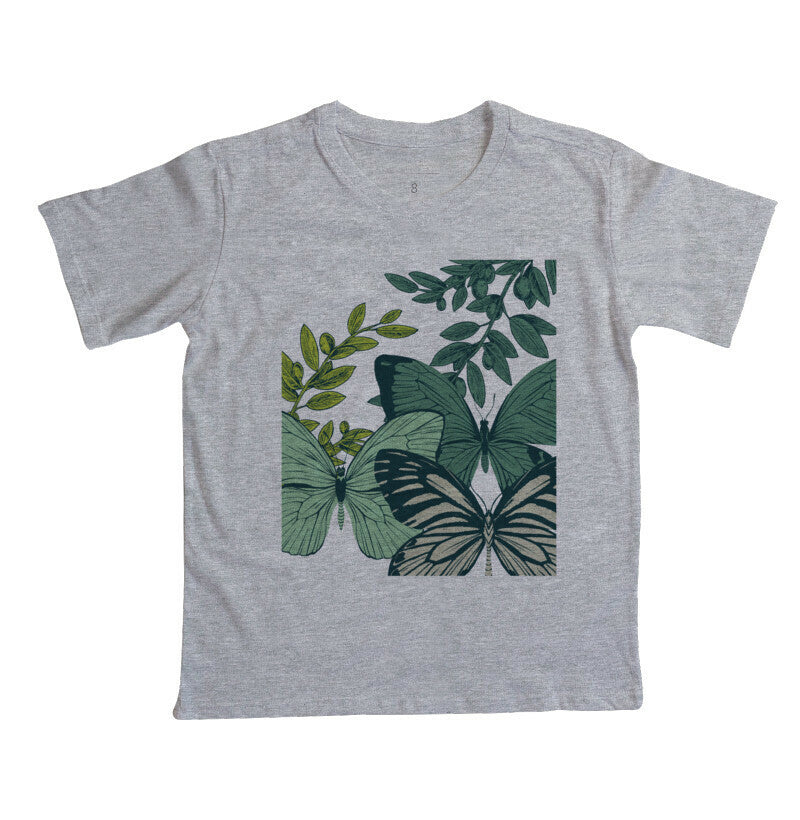 Camiseta Infantil - Borboletas Verdes