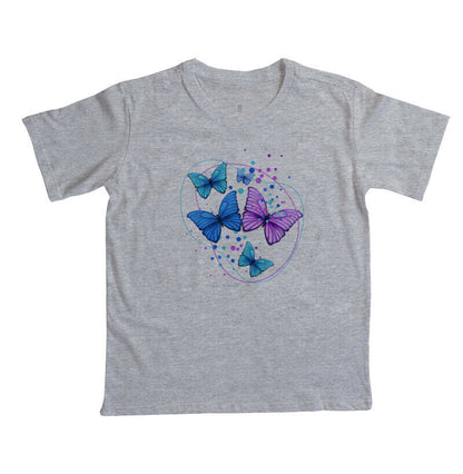 Camiseta Infantil - Borboletas Azuis