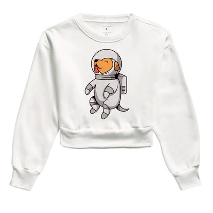 Moletom Cropped - Cachorro Astronauta