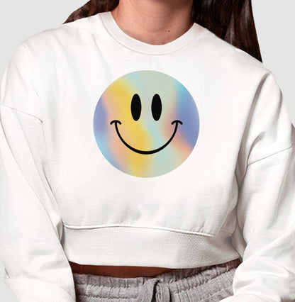 Moletom Cropped - Emoji Smile Colorido