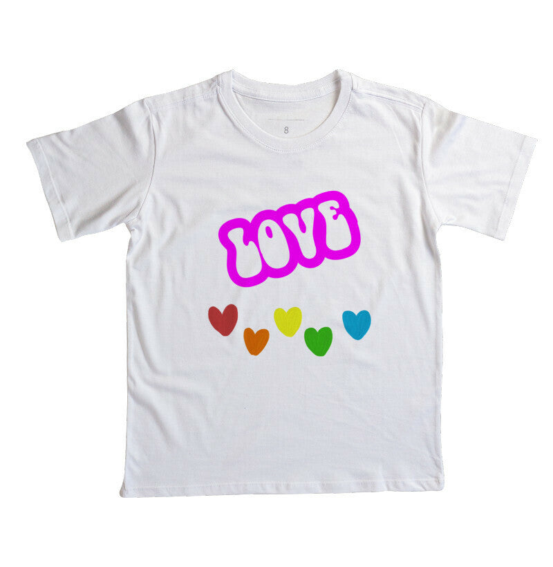 Camiseta Infantil - Love Corações