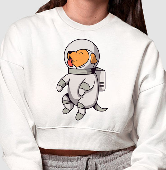 Moletom Cropped - Cachorro Astronauta