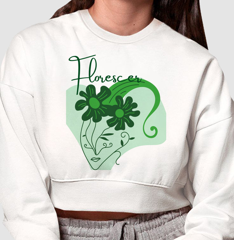 Moletom Cropped - Girl Power Flor
