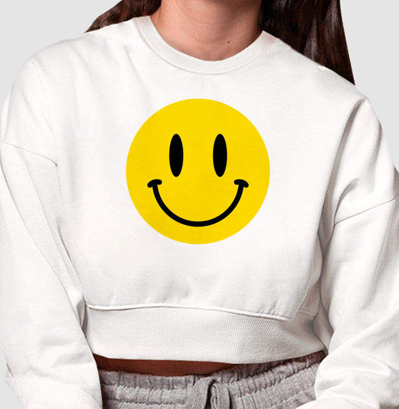 Moletom Cropped - Emoji Smile