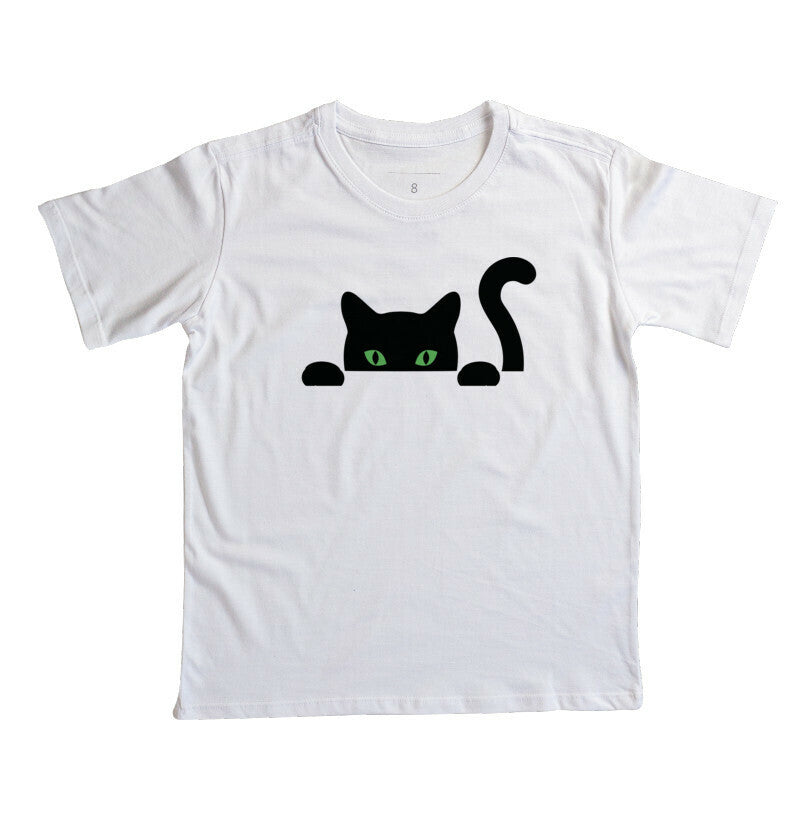 Camiseta Infantil - Gato Preto