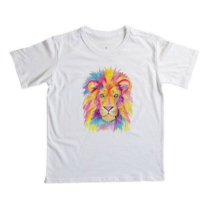 Camiseta Infantil - Leão Colorido