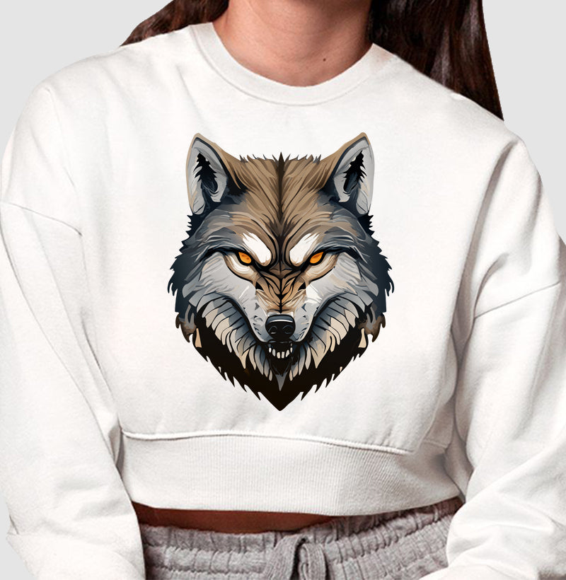 Moletom Cropped - Lobo