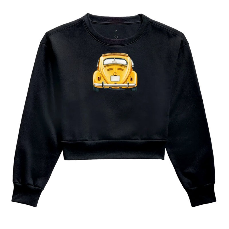 Moletom Cropped - Fusca Amarelo