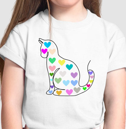 Camiseta Infantil - Gato de Coração