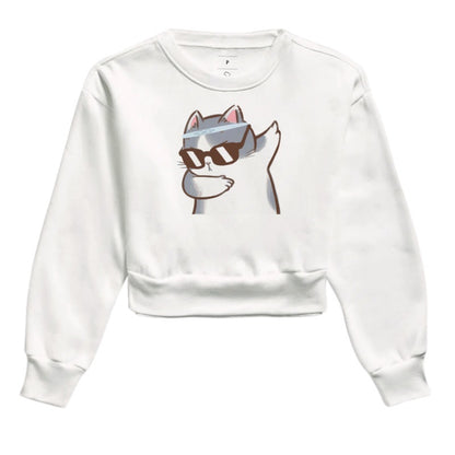 Moletom Cropped - Gato Divertido