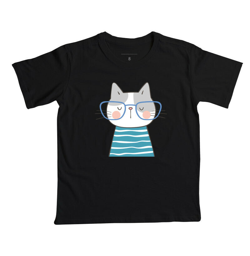 Camiseta Infantil - Gato de Óculos