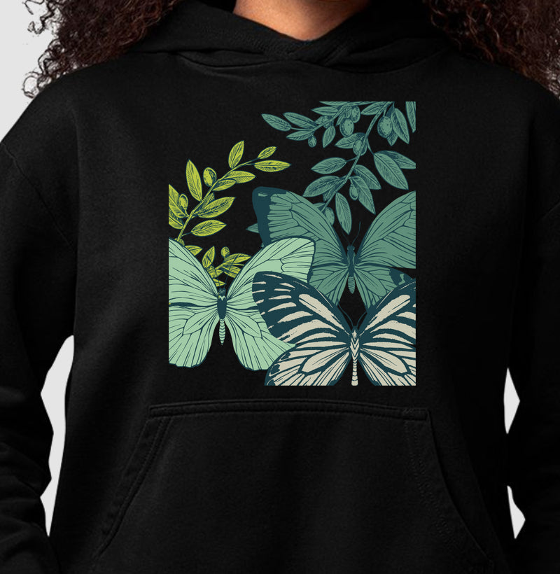 Moletom Hoodie - Borboletas Verdes