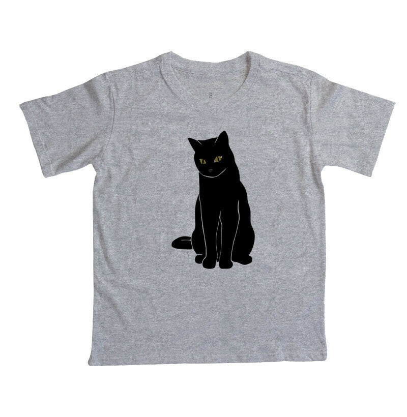 Camiseta Infantil - Gato Preto Místico