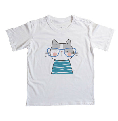 Camiseta Infantil - Gato de Óculos