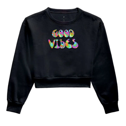 Moletom Cropped - Good Vibes Retrô
