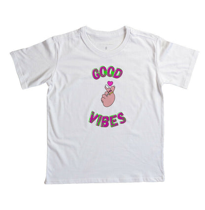 Camiseta Infantil - Good Vibes Coração