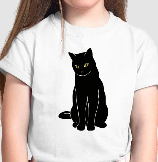 Camiseta Infantil - Gato Preto Místico