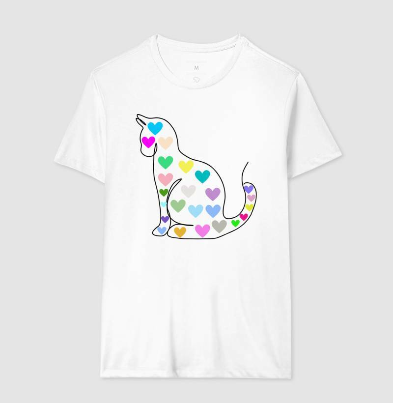 Camiseta - Gato de Coração