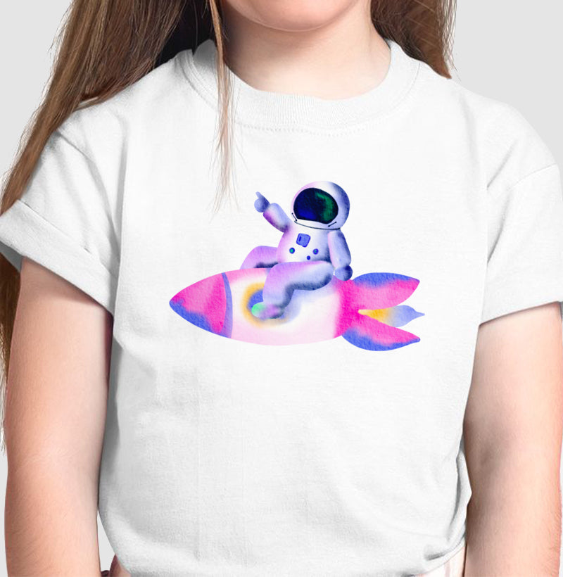 Camiseta Infantil - Astronauta na Nave