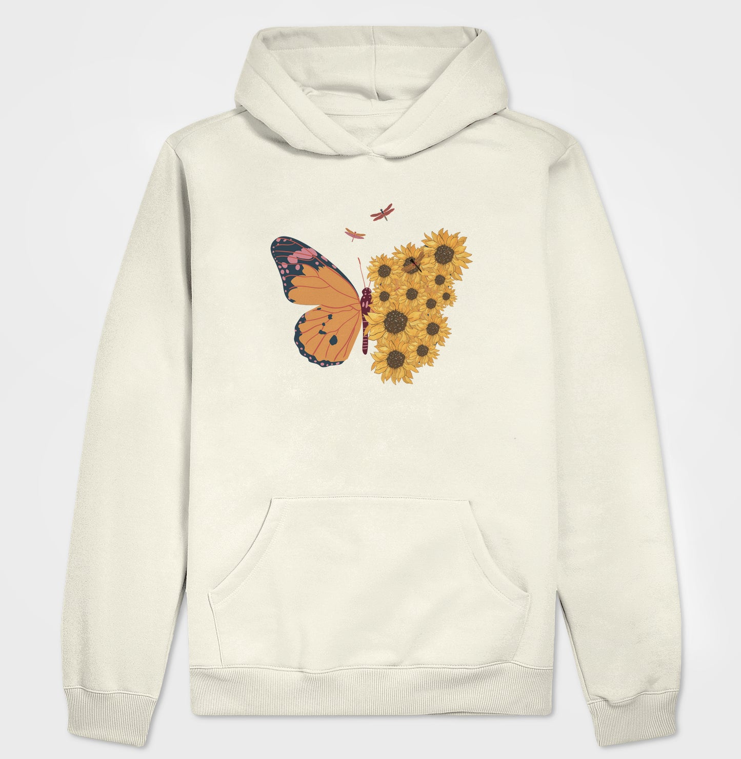 Moletom Hoodie - Borboleta com Flores
