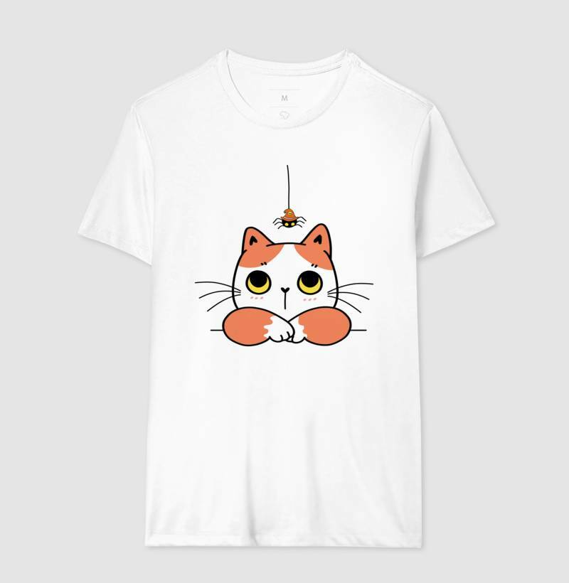 Camiseta - Gato com Aranha