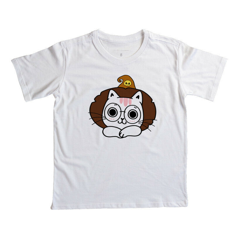 Camiseta Infantil - Gato de Chapéu 2