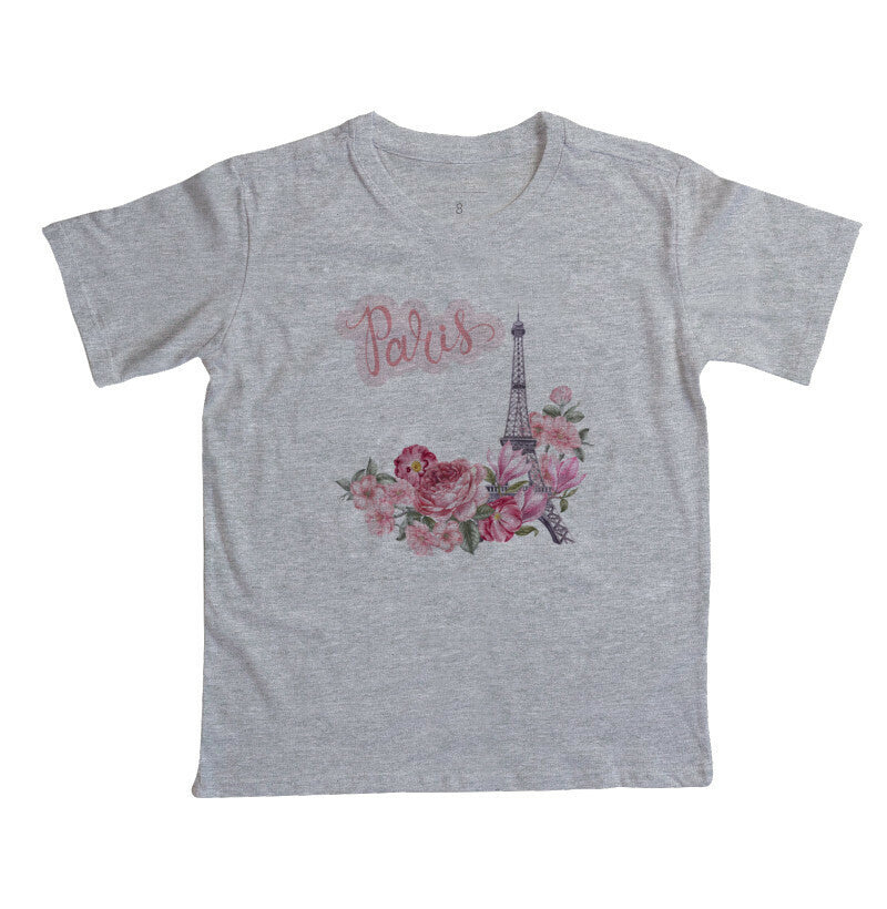 Camiseta Infantil - Paris Rosa