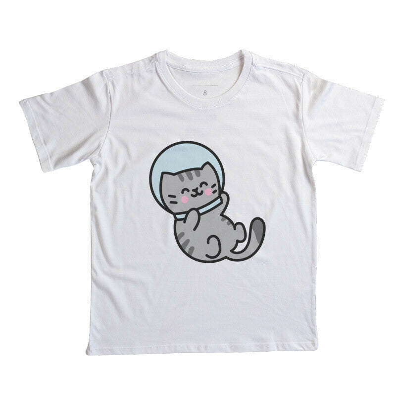 Camiseta Infantil - Gato Astronauta