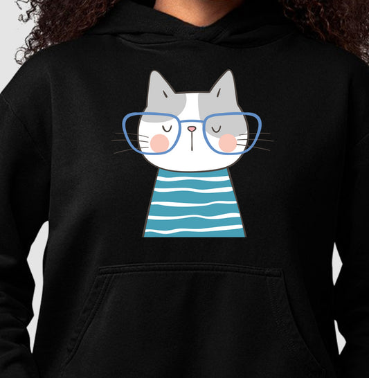 Moletom Hoodie - Gato de Óculos