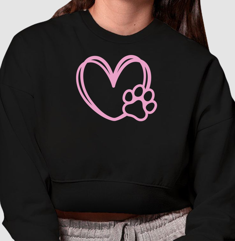 Moletom Cropped - Dog Heart