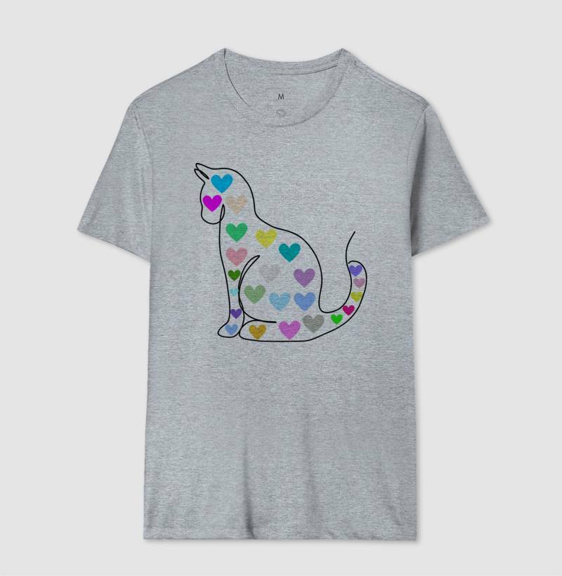 Camiseta - Gato de Coração