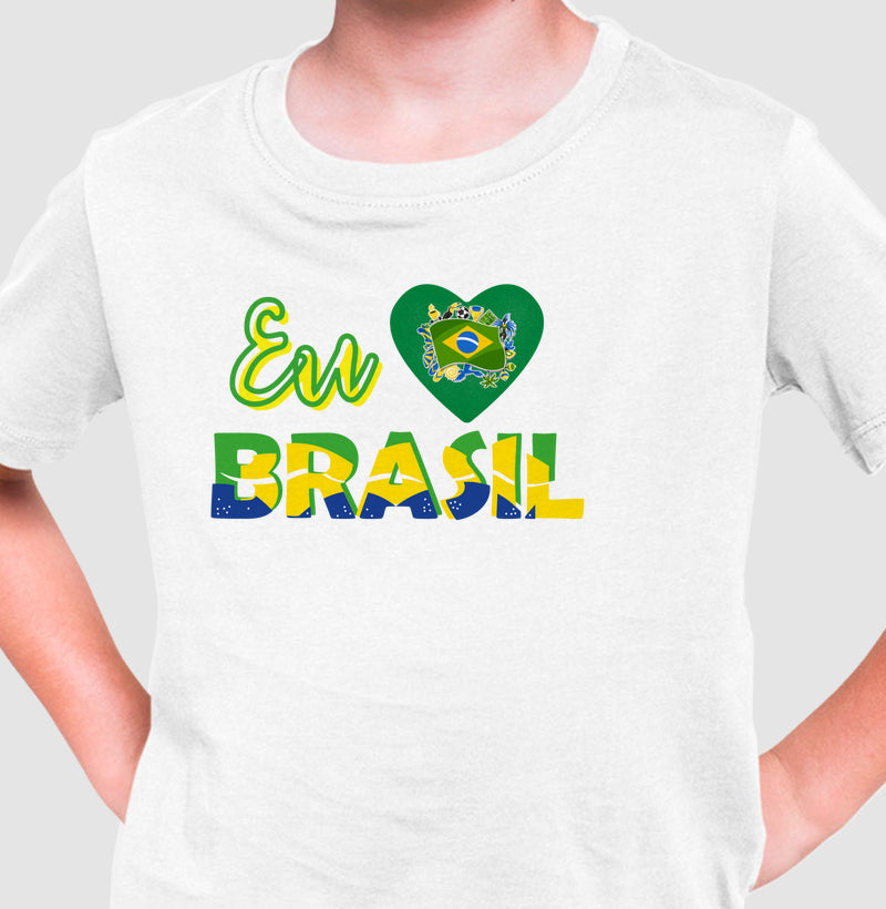 Camiseta Infantil - Eu amo Brasil