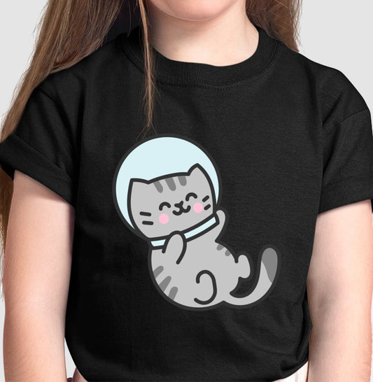 Camiseta Infantil - Gato Astronauta