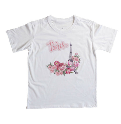 Camiseta Infantil - Paris Rosa