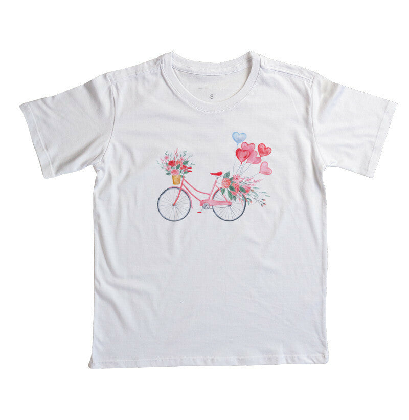 Camiseta Infantil - Bike Flores