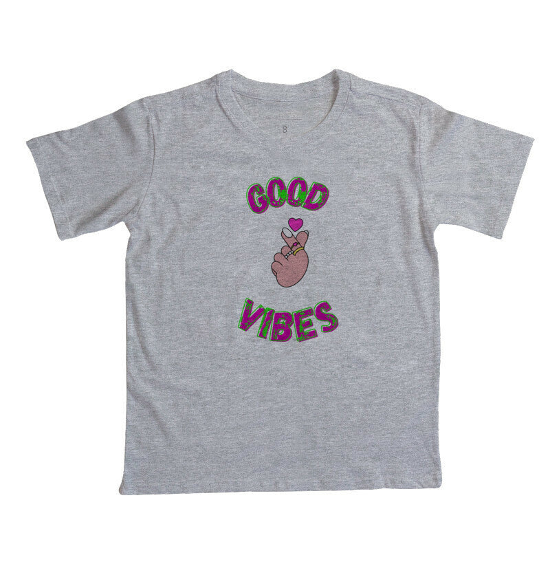 Camiseta Infantil - Good Vibes Coração