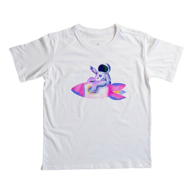 Camiseta Infantil - Astronauta na Nave