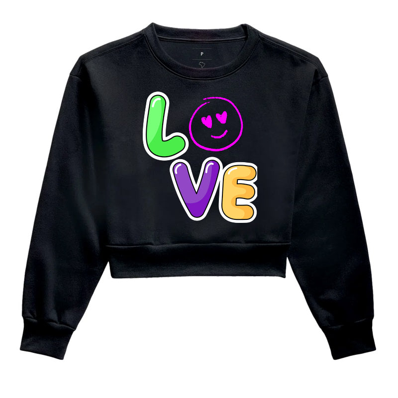 Moletom Cropped - Love Emoji