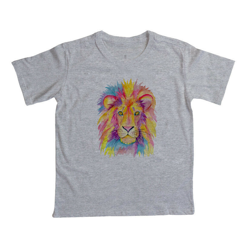 Camiseta Infantil - Leão Colorido